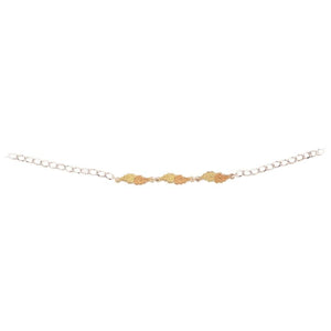 Sterling Silver Black Hills Gold Three Link Bracelet - Jewelry