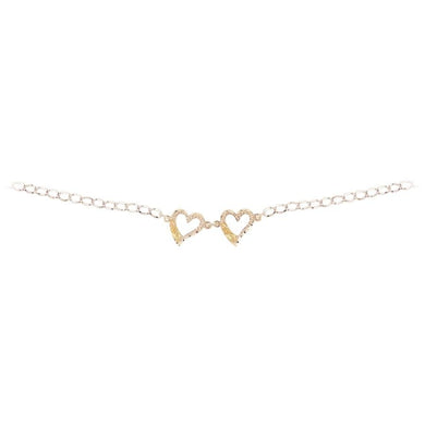 Sterling Silver Black Hills Gold Two Heart Bracelet - Jewelry