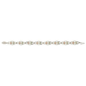 Sterling Silver Black Hills Gold Alternating Foliage Bracelet - Jewelry