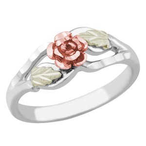 Sterling Silver Black Hills Gold Fairest Rose Ring - Jewelry