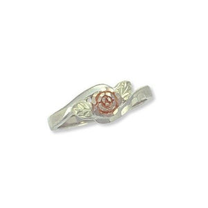 Sterling Silver Black Hills Gold Fancy Rose Ring - Jewelry