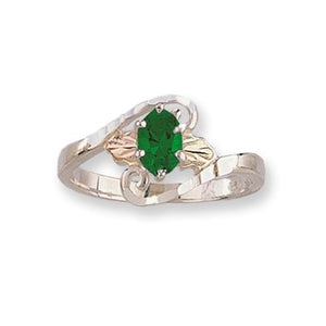 Sterling Black Hills Gold Bellissima Genuine Emerald Ring