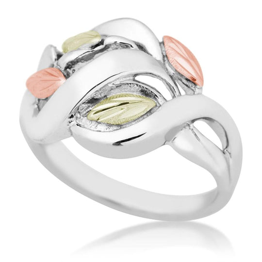 Sterling Silver Black Hills Gold Modern Foliage Ring IV - Jewelry