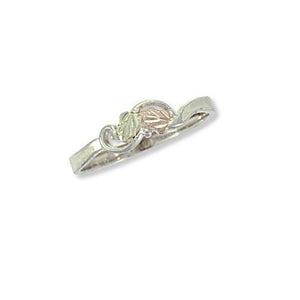 Sterling Silver Black Hills Gold Petite Foliage Ring - Jewelry