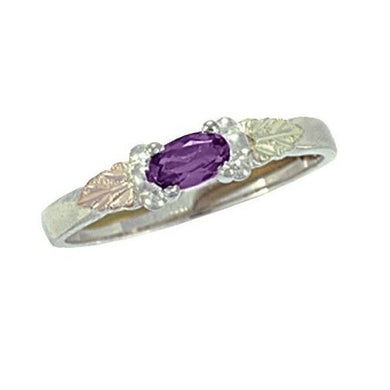 Sterling Silver Black Hills Gold Bright Amethyst Ring - Jewelry
