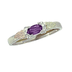 Sterling Silver Black Hills Gold Bright Amethyst Ring - Jewelry