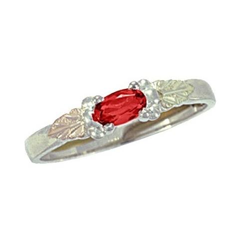 Sterling Silver Black Hills Gold Bright Ruby Ring - Jewelry