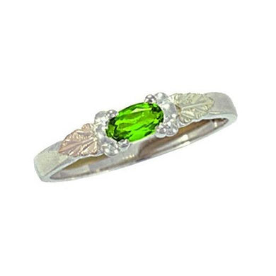 Sterling Silver Black Hills Gold Bright Peridot Ring - Jewelry