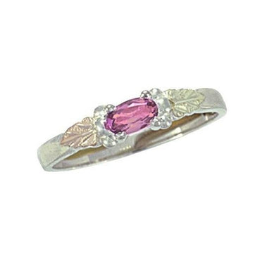 Sterling Silver Black Hills Gold Bright Pink Tourmaline Ring - Jewelry