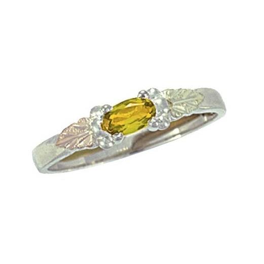 Sterling Silver Black Hills Gold Bright Citrine Ring - Jewelry