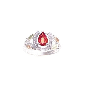 Horseshoe Ruby - Sterling Silver Black Hills Gold Ring
