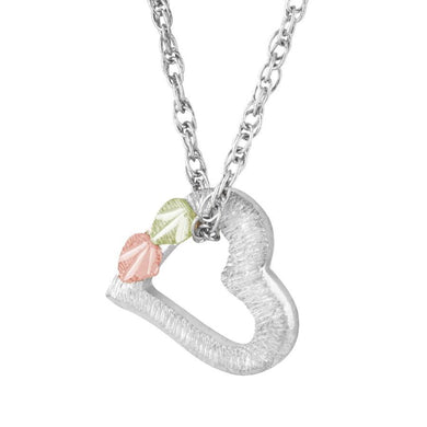 Sterling Silver Black Hills Gold Pretty Heart Pendant - Jewelry