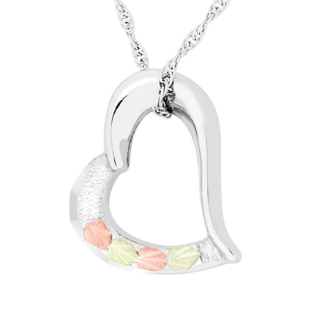 Sterling Silver Black Hills Gold Soft Heart Pendant - Jewelry