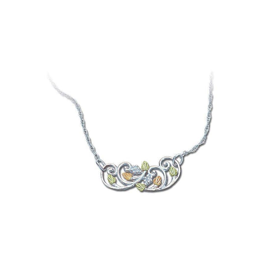 Sterling Silver Black Hills Gold Wide Grapes Pendant - Jewelry