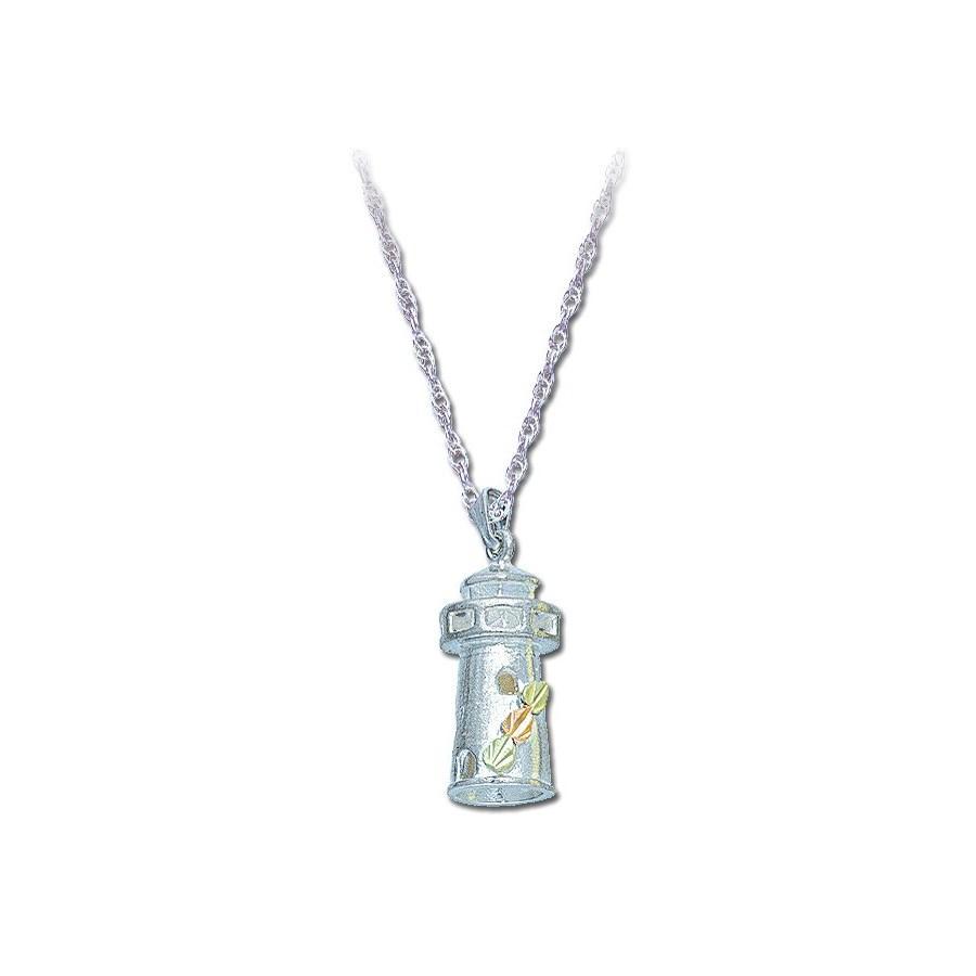 Sterling Silver Black Hills Gold Lighthouse Pendant II - Jewelry