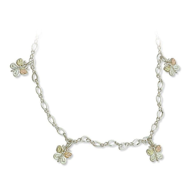 Sterling Silver Black Hills Gold Four Butterfly Pendant - Jewelry