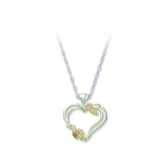 Sterling Silver Black Hills Gold Shiny Heart Pendant II - Jewelry