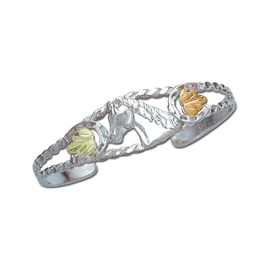 Sterling Silver Black Hills Gold Equestrian Bracelet - Jewelry