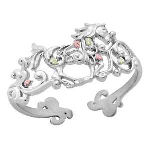 Sterling Silver Black Hills Gold Shiny Horse Bracelet - Jewelry