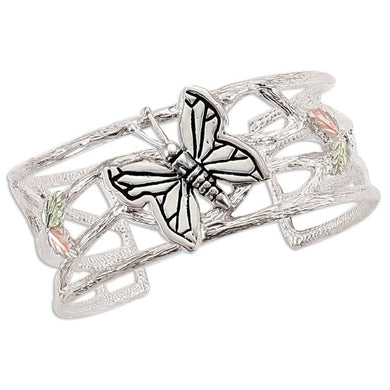 Sterling Silver Black Hills Gold Butterfly Cuff Bracelet - Jewelry