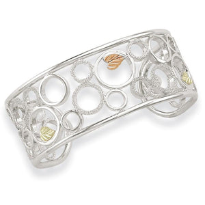 Sterling Silver Black Hills Gold Circles Bracelet - Jewelry