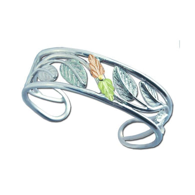 Sterling Silver Black Hills Gold Elegant Foliage Bracelet - Jewelry