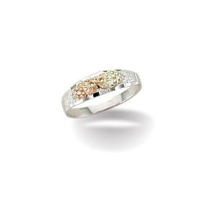 Sterling Silver Black Hills Gold Lil Leaves Ring IV - Jewelry