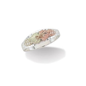 Sterling Silver Black Hills Gold Colorful Leaves Ring III - Jewelry