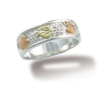 Men's Sterling Silver Black Hills Gold Grapes Wedding Ring
