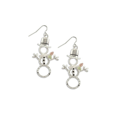 Snowman - Sterling Silver Black Hills Gold Earrings