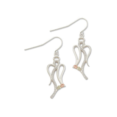 Stylish Angel - Sterling Silver Black Hills Gold Earrings
