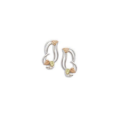 Classic III - Sterling Silver Black Hills Gold Earrings