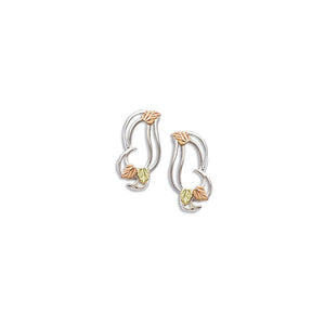 Sterling Silver Black Hills Gold Classic Earrings III