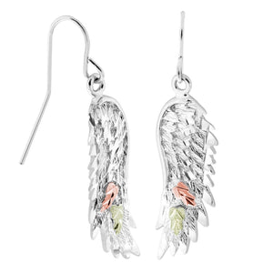 Angel Wing - Sterling Silver Black Hills Gold Earrings