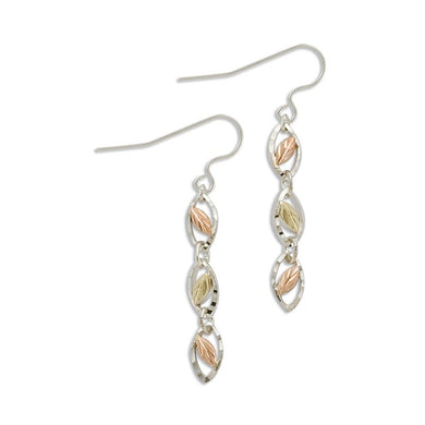 Traditional XI - Sterling Silver Black Hills Gold Earrings