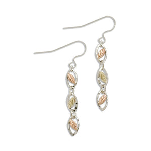 Traditional XI - Sterling Silver Black Hills Gold Earrings
