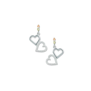 Loving Heart - Sterling Silver Black Hills Gold Earrings