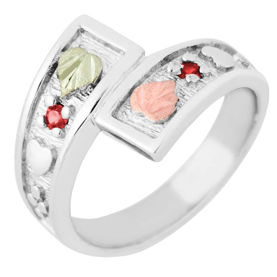Double Ruby - Sterling Silver Black Hills Gold Ring