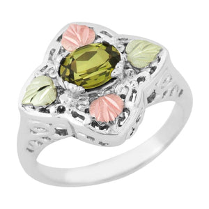 Sterling Silver Black Hills Gold Great Peridot Ring - Jewelry