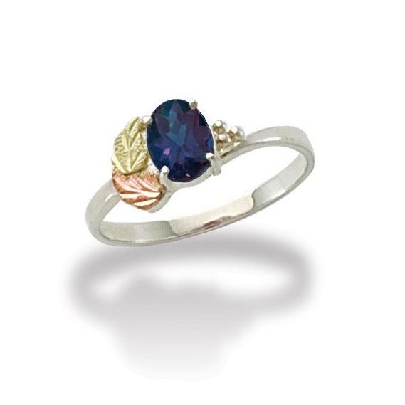 Sterling Silver Black Hills Gold Iolite Ring - Jewelry