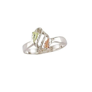 Sterling Silver Black Hills Gold Colorful Leaves Ring IV - Jewelry