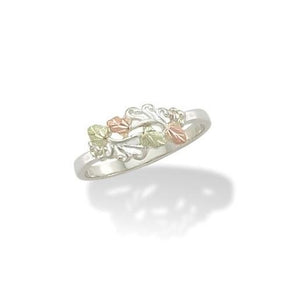 Sterling Silver Black Hills Gold Colorful Leaves Ring II - Jewelry