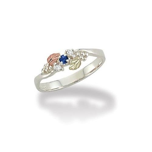 Sterling Silver Black Hills Gold Lil Sapphire Ring - Jewelry