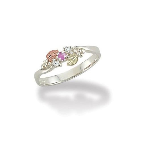Sterling Silver Black Hills Gold Lil Pink Tourmaline Ring - Jewelry