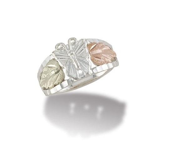 Sterling Silver Black Hills Gold Butterfly Ring - Jewelry