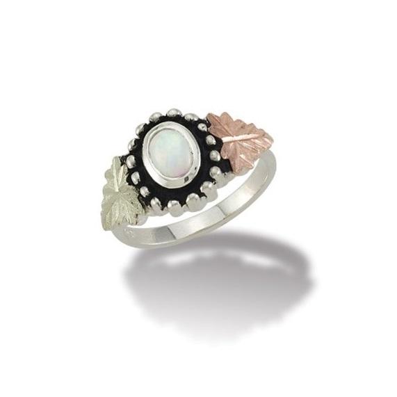 Sterling Silver Black Hills Gold Beautiful Opal Ring - Jewelry