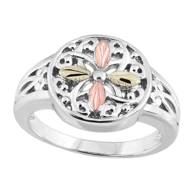 Sterling Silver Black Hills Gold Exquisite Foliage Ring - Jewelry