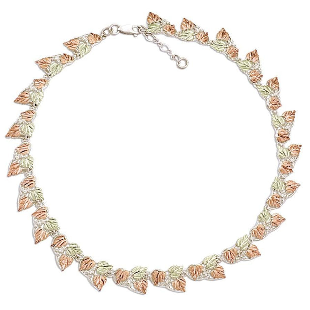 Sterling Silver Black Hills Gold Magnificent Foliage Necklace - Jewelry