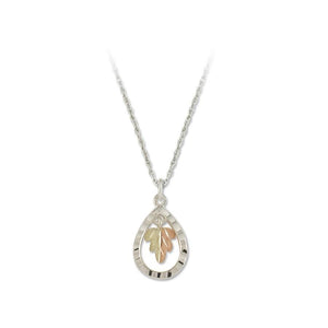 Sterling Silver Black Hills Gold Finest Leaf Pendant II - Jewelry