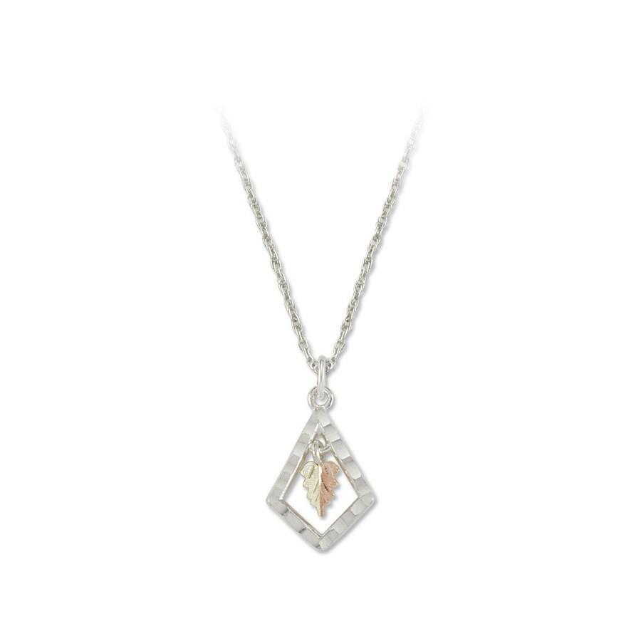 Sterling Silver Black Hills Gold Quadrangle Pendant - Jewelry